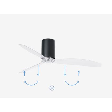FARO 32041WP - Ventilateur de plafond MINI TUBE FAN M noir/transparent d. 128 cm SMART + télécommande