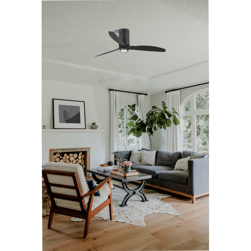 FARO 32043WP-10 - Ventilateur de plafond MINI TUBE FAN M LED/16W/230V noir d. 128 cm SMART + télécommande