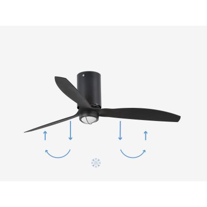 FARO 32043WP-10 - Ventilateur de plafond MINI TUBE FAN M LED/16W/230V noir d. 128 cm SMART + télécommande