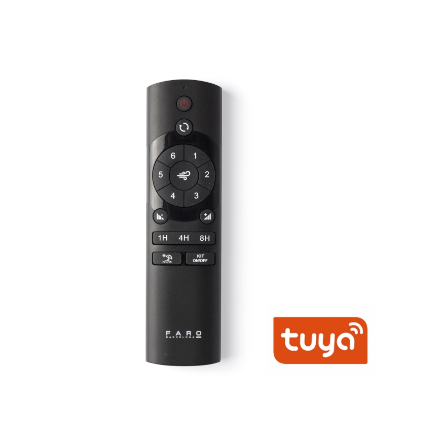 FARO 32100WT1N - Dimbare LED plafondventilator JUST FAN M LED/16W/230V Ø 128 cm zwart, Wi‑Fi (Tuya) + afstandsbediening