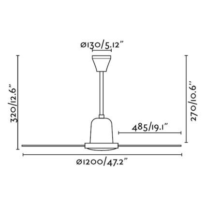 FARO 33005 - Plafondventilator ECO INDUS wit