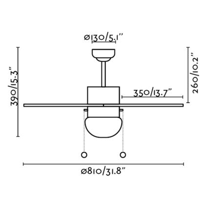 FARO 33180 - Plafondventilator PALAO 1xE14/40W/230V