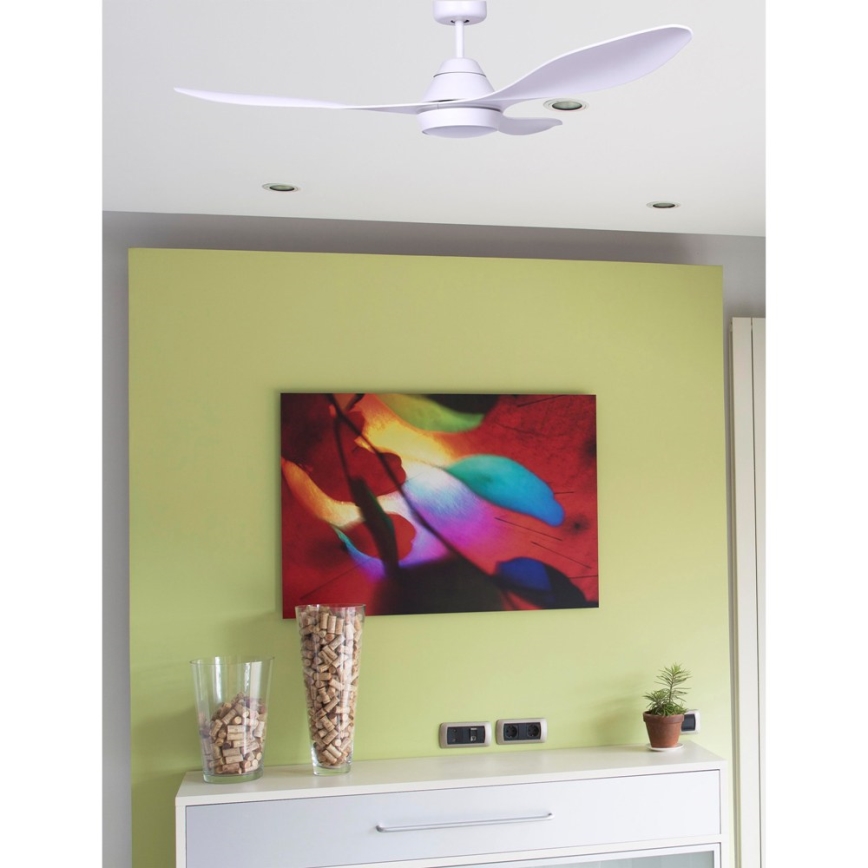 FARO 33346 - Ventilateur de plafond POLARIS LED/18W/230V blanc d. 132 cm + télécommande