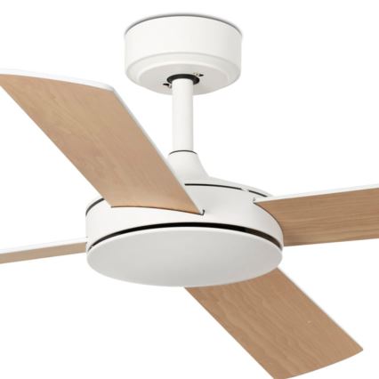 FARO 33350DC-Plafondventilator MALLORCA L wit/bruin d.132 cm+afstandsbediening