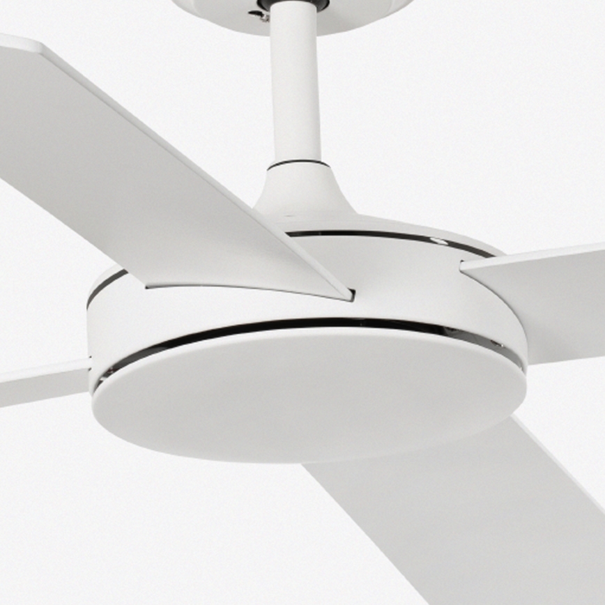 FARO 33350DC-Plafondventilator MALLORCA L wit/bruin d.132 cm+afstandsbediening
