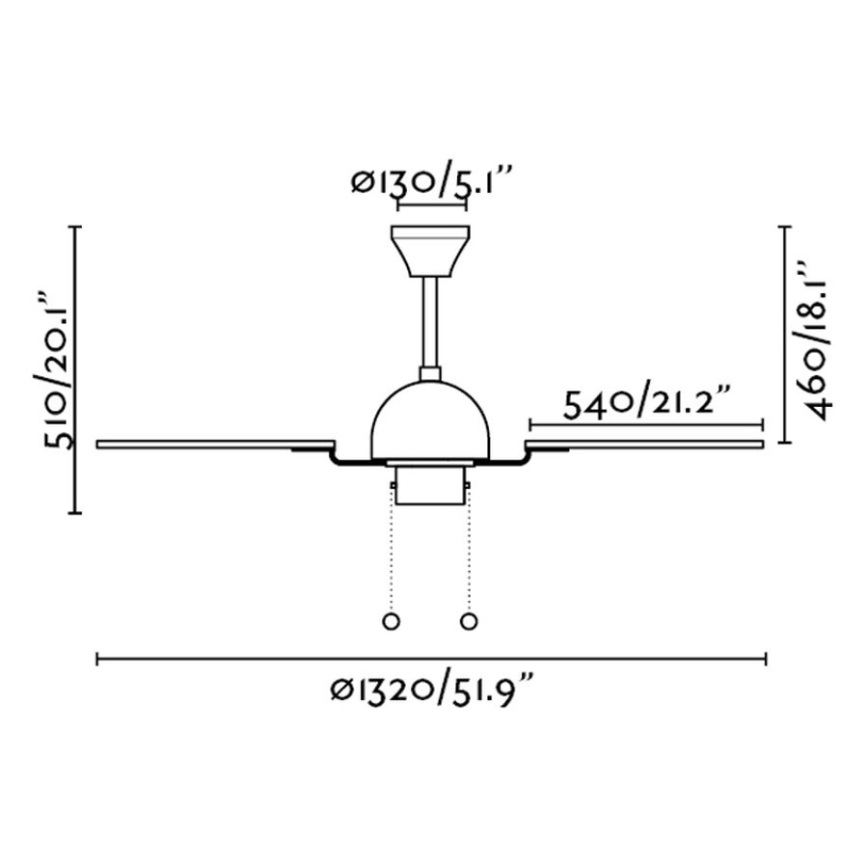 FARO 33352 - Plafondventilator CUBA d. 132 cm