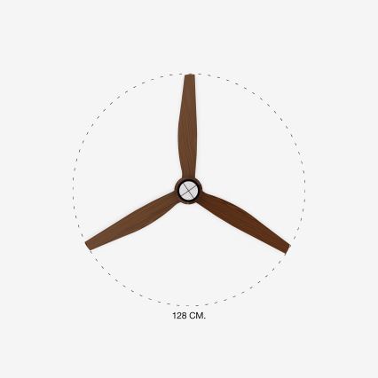 FARO 33395-10 - LED Plafondventilator JUST FAN LED/16W/230V zwart/bruin d. 128 cm + afstandsbediening