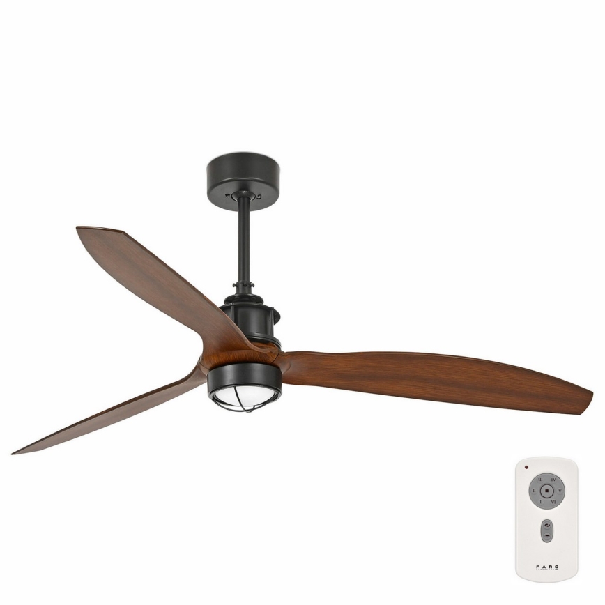 FARO 33395-10 - LED Plafondventilator JUST FAN LED/16W/230V zwart/bruin d. 128 cm + afstandsbediening