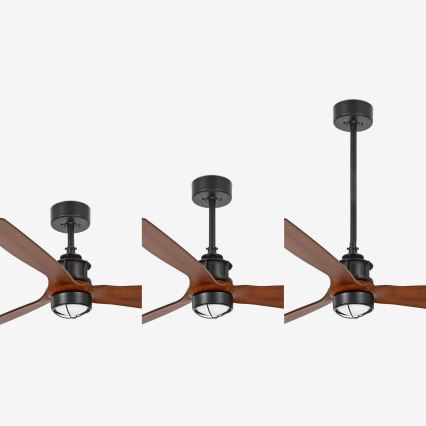 FARO 33395-10 - Ventilateur de plafond LED JUST FAN LED/16W/230V noir/marron d. 128 cm + télécommande