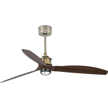 FARO 33398WT1N - LED-dimbare plafondventilator JUST FAN M LED/16W/230V, diameter 128 cm, bruin/messing, Wi-Fi Tuya + afstandsbediening
