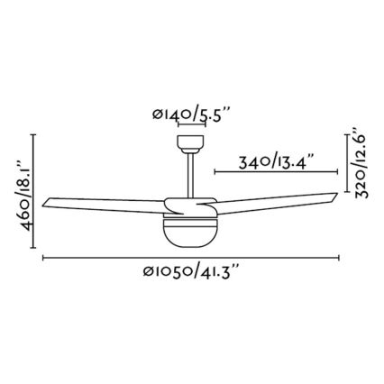 FARO 33415 - Ventilateur de plafond EASY 2xE27/15W/230V