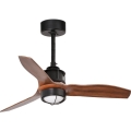 FARO 33425WT1N - LED dimbare plafondventilator JUST FAN S LED/16W/230V Ø 81 cm bruin/zwart Wi-Fi Tuya + afstandsbediening