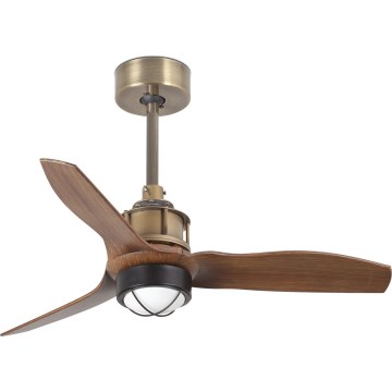 FARO 33428WT1N - LED-dimbare plafondventilator JUST FAN met LED/16W/230V Ø 81 cm bruin/messing Wi-Fi Tuya + afstandsbediening