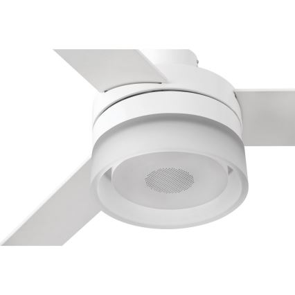 FARO 33460 - Ventilateur de plafond avec haut-parleur ICE LED/15W/230V blanc/marron + télécommande