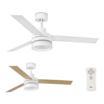 FARO 33460 - Ventilateur de plafond avec haut-parleur ICE LED/15W/230V blanc/marron + télécommande