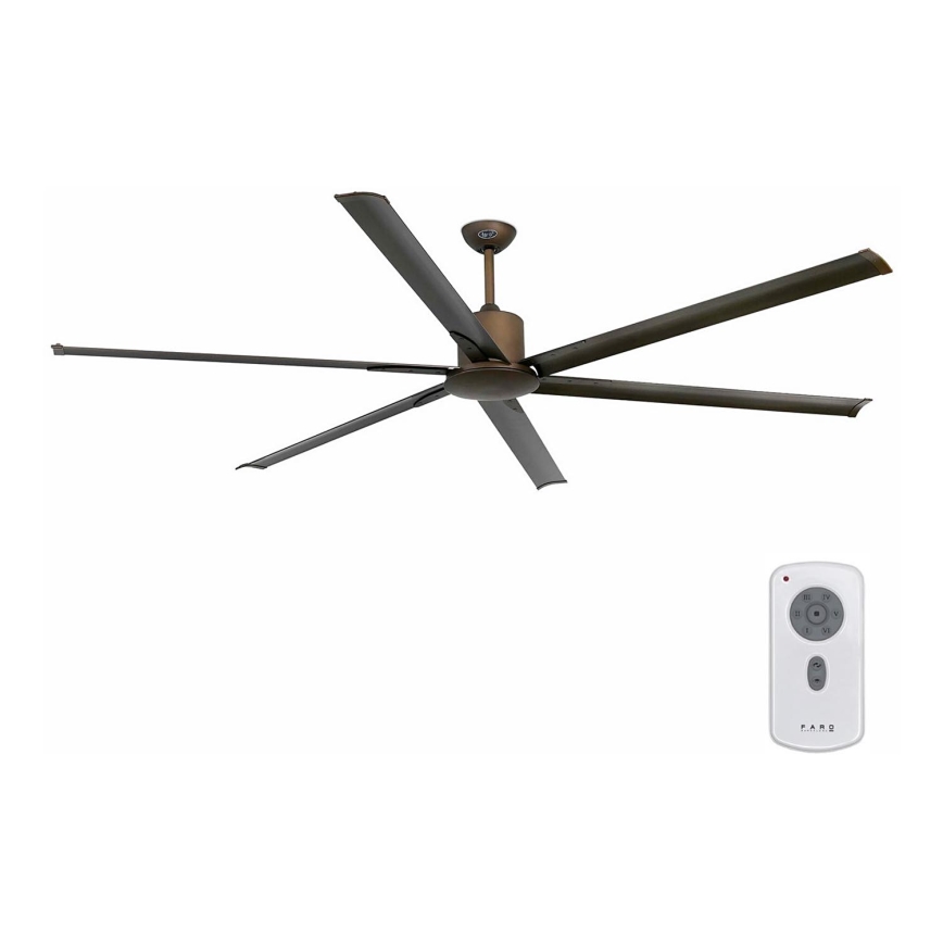 FARO 33462A - Ventilateur de plafond ANDROS XL marron d. 213 cm + télécommande