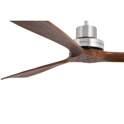 FARO 33464DC - Ventilateur de plafond LANTAU XL marron/chrome mat d. 168 cm + Télécommande