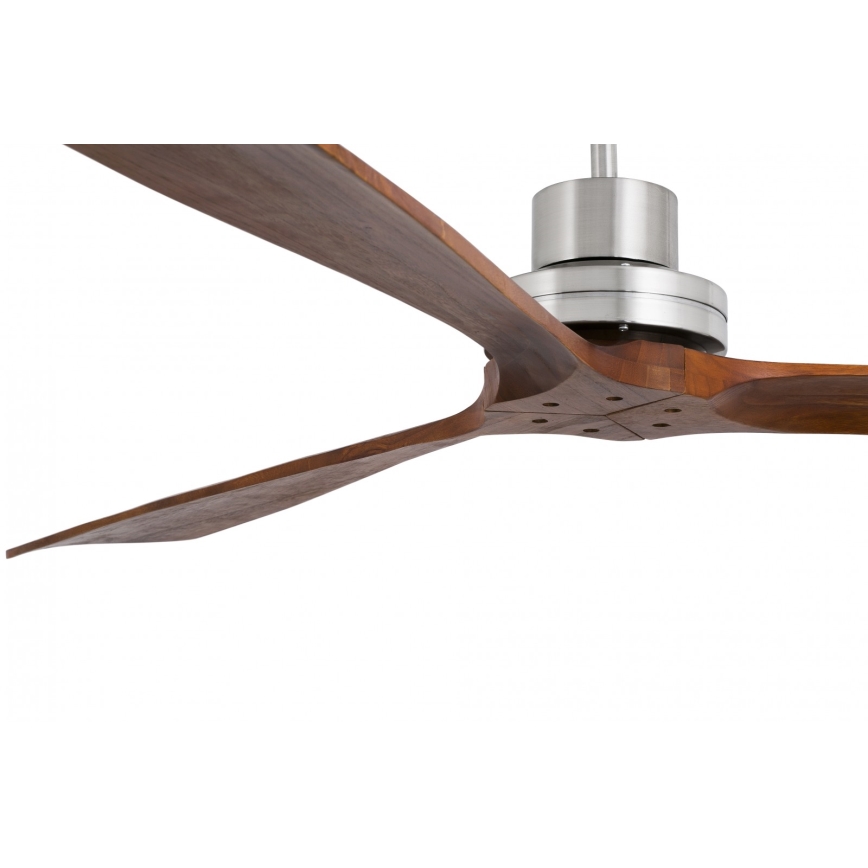 FARO 33464DC - Ventilateur de plafond LANTAU XL marron/chrome mat d. 168 cm + Télécommande