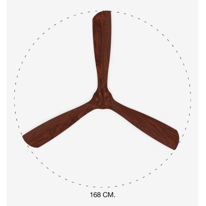 FARO 33464DC - Ventilateur de plafond LANTAU XL marron/chrome mat d. 168 cm + Télécommande