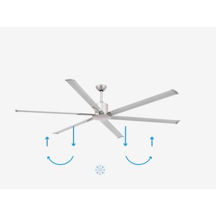 FARO 33465A - Plafondventilator ANDROS XL mat chroom d. 213 cm + afstandsbediening