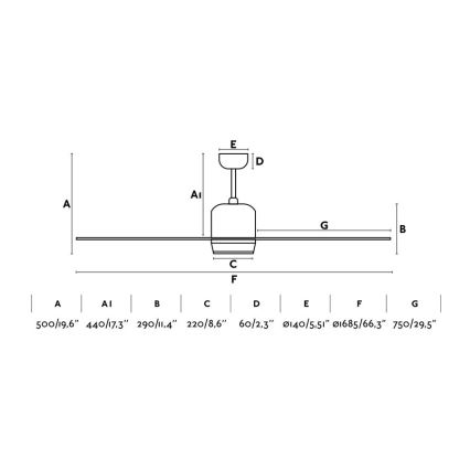 FARO 33466A - Plafondventilator TILOS 2xE27/15W/230V wengé + afstandsbediening