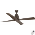 FARO 33490 - Plafondventilator TYPHOON IP44 bruin + afstandsbediening