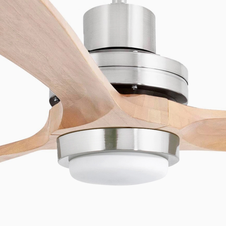 FARO 33505DC - LED-plafondventilator LANTAU XL LED/15W/230V hout/mat chroom diameter 168 cm + afstandsbediening