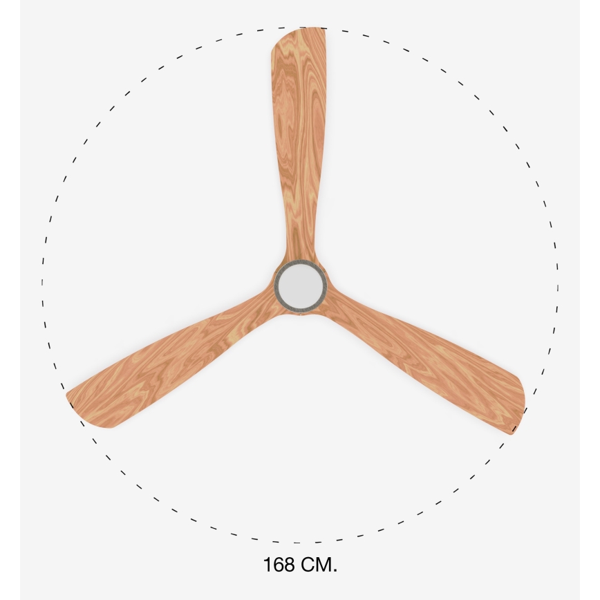 FARO 33505DC - LED-plafondventilator LANTAU XL LED/15W/230V hout/mat chroom diameter 168 cm + afstandsbediening