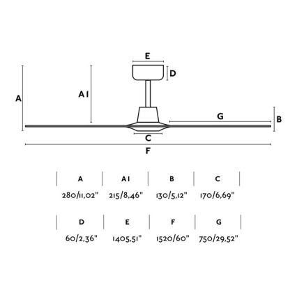 FARO 33511 - Ventilateur de plafond MOREA d. 152 cm + télécommande
