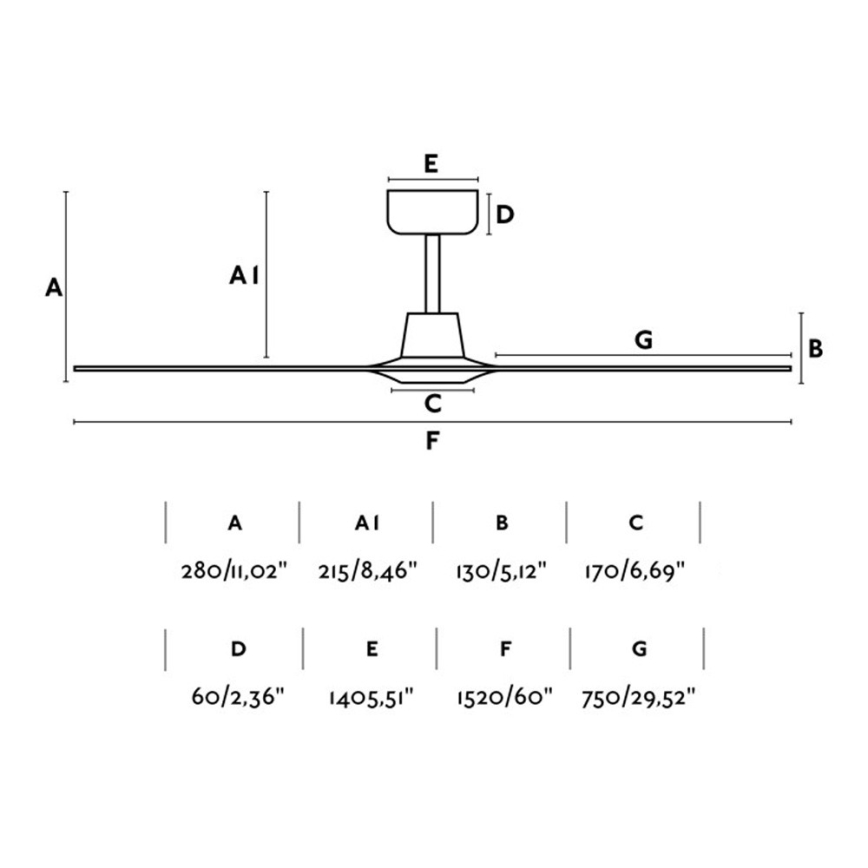 FARO 33511 - Ventilateur de plafond MOREA d. 152 cm + télécommande