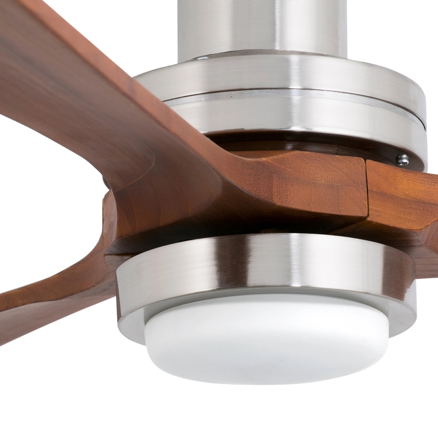 FARO 33518DC - LED plafondventilator LANTAU LED/15W/230V pr. 132 cm mat chroom/hout + afstandsbediening