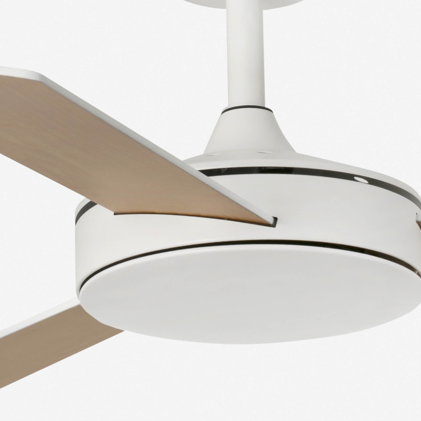 FARO 33603DCWT - Ventilateur de plafond MINI MALLORCA S marron/blanc d. 106 cm Wi-Fi Tuya + Télécommande