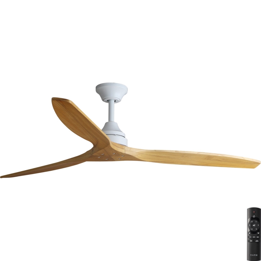 FARO 33728DC - Plafondventilator ALO L hout/wit d. 152 cm + afstandsbediening