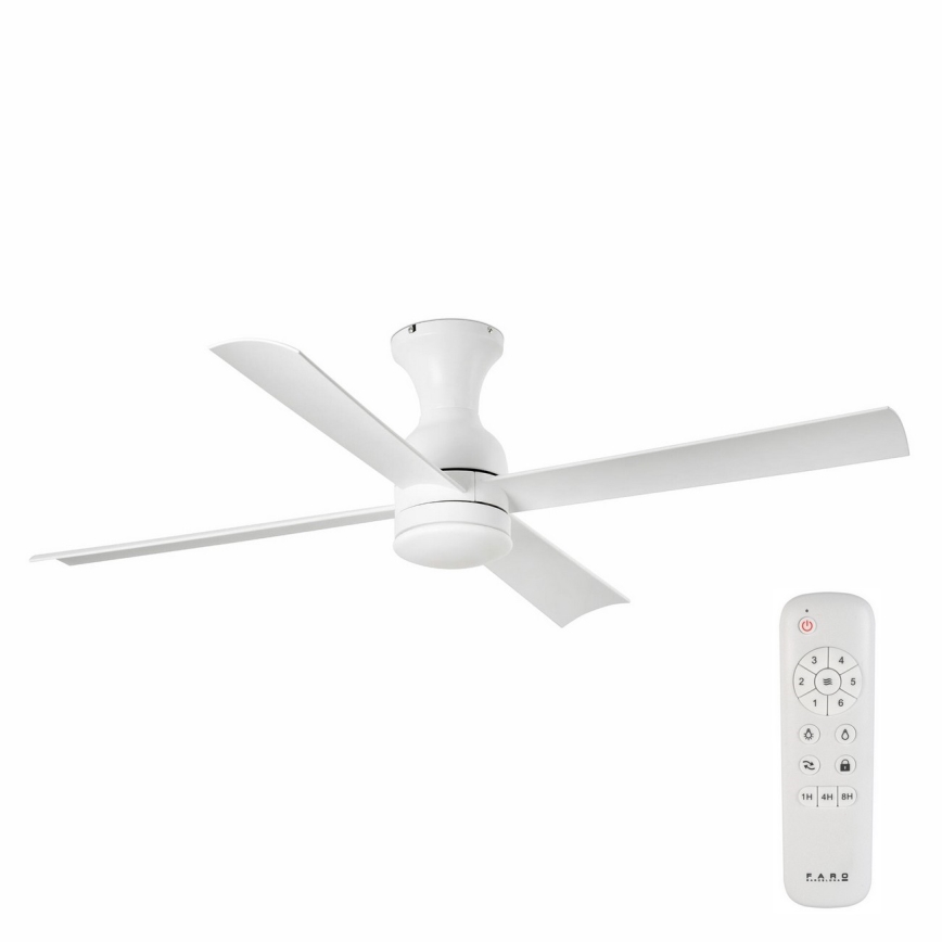 FARO 33756 - Ventilateur de plafond FRASER LED/16W/230V blanc d. 120 cm + télécommande