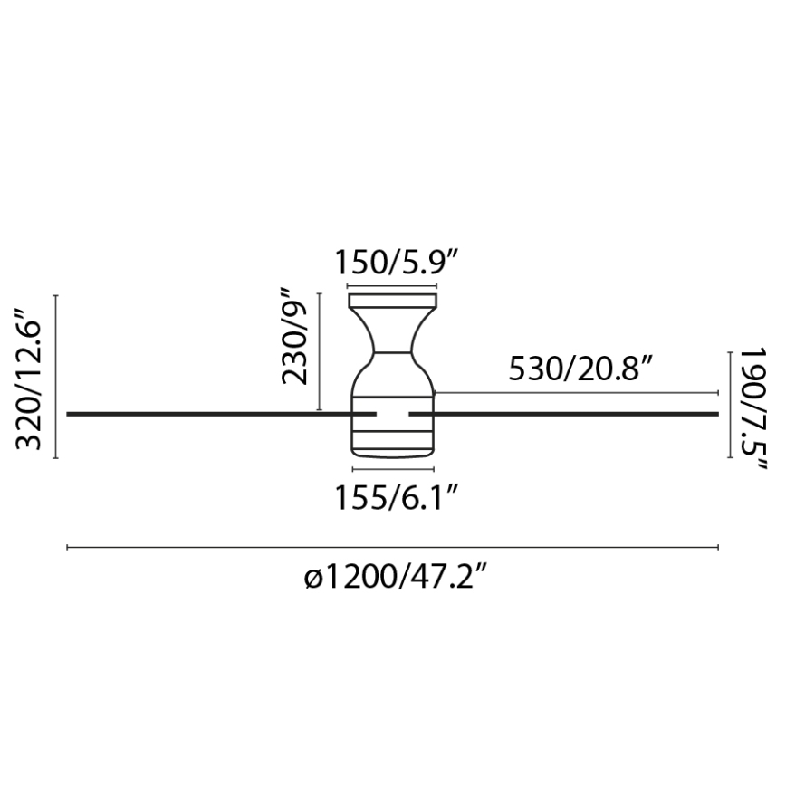 FARO 33756 - Ventilateur de plafond FRASER LED/16W/230V blanc d. 120 cm + télécommande
