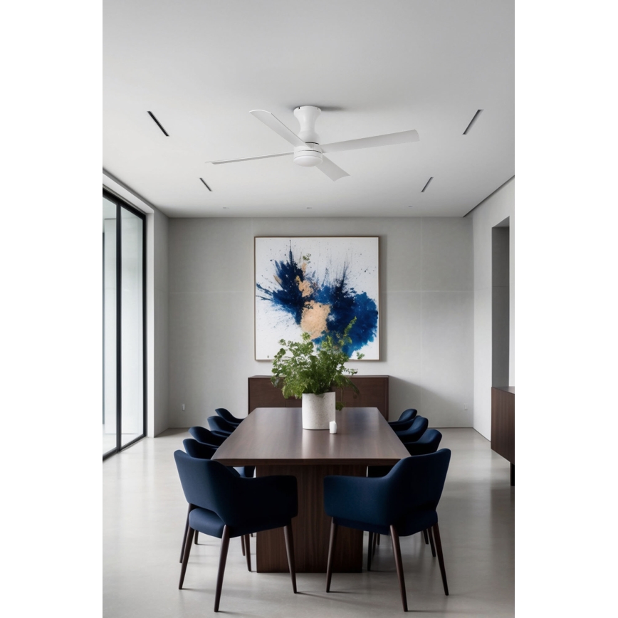 FARO 33756WT - Ventilateur de plafond FRASER XL LED/16W/230V blanc d. 120 cm Wi-Fi Tuya + Télécommande