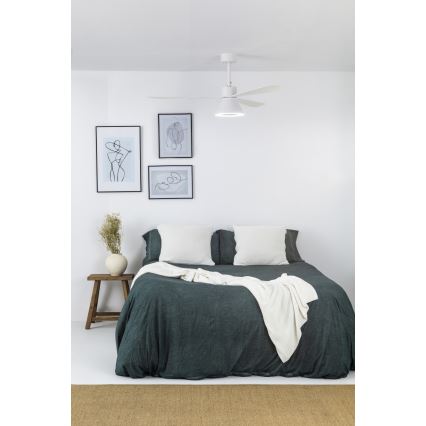FARO 33760WT-22 - Ventilateur de plafond à intensité variable AMELIA L CONE LED/20W/230V 2700/3500/5000K blanc d. 132 cm Wi-Fi Tuya + Télécommande