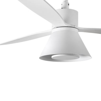 FARO 33760WT-22 - Ventilateur de plafond à intensité variable AMELIA L CONE LED/20W/230V 2700/3500/5000K blanc d. 132 cm Wi-Fi Tuya + Télécommande