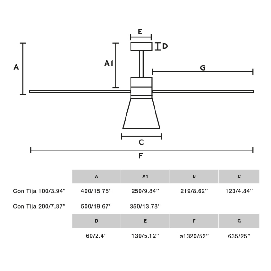 FARO 33762WT-24 - LED dimbare plafondventilator AMELIA L CONE LED/20W/230V 2700/3500/5000K grijs diameter 132 cm Wi-Fi Tuya + afstandsbediening
