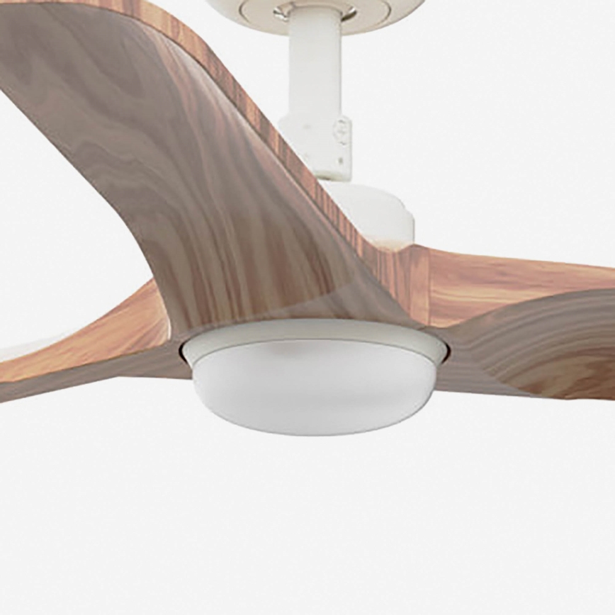 FARO 33805-1TW - LED dimbare plafondventilator HEYWOOD S LED/10W/230V 2700/4000/6000K hout/wit diameter 90 cm + afstandsbediening