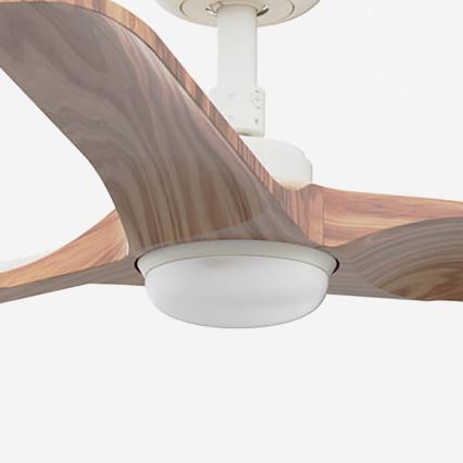 FARO 33805WT-1TW - Dimbare LED-plafondventilator HEYWOOD S LED/10W/230V 2700/3000/4000K hout/wit Ø 90 cm Wi-Fi Tuya + afstandsbediening