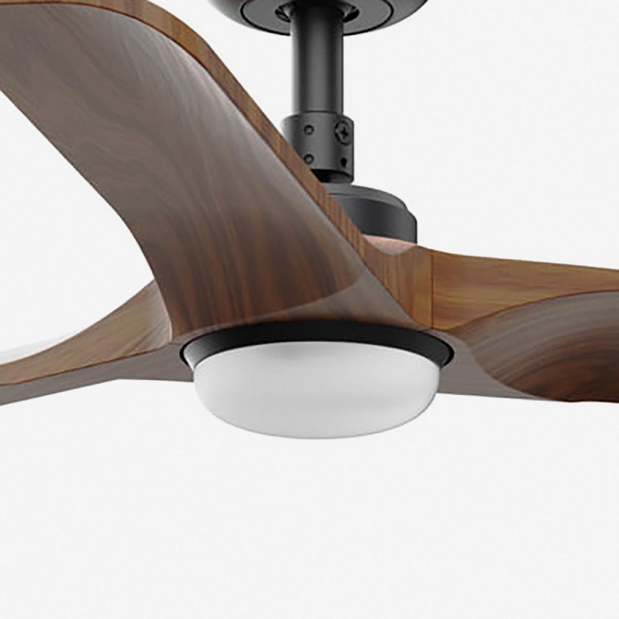 FARO 33806-1TW - Dimbare LED-plafondventilator HEYWOOD met LED/10W/230V 2700/3000/4000K hout/zwart pr. 90 cm + afstandsbediening