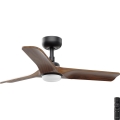 FARO 33806-1TW - Ventilateur de plafond LED dimmable HEYWOOD S LED/10W/230V 2700/3000/4000K bois/noir Ø 90 cm + télécommande