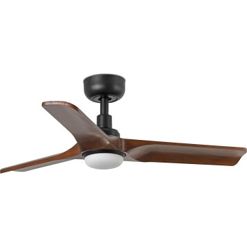 FARO 33806WT-1TW - LED dimbare plafondventilator HEYWOOD S LED/10W/230V 2700/4000/6000K hout/zwart Ø 90 cm Wi-Fi Tuya + afstandsbediening