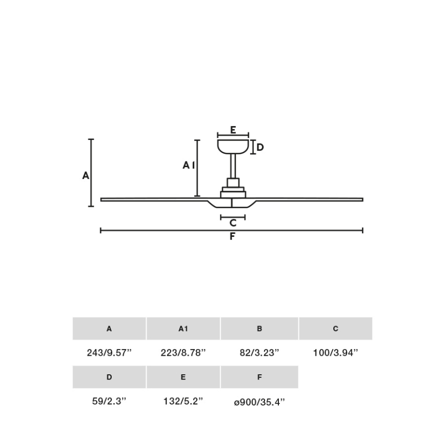 FARO 33806WT - Plafondventilator HEYWOOD S hout/zwart Ø 90 cm Wi-Fi Tuya + afstandsbediening