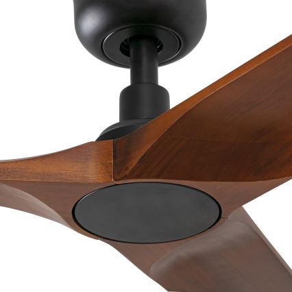 FARO 33806WT - Plafondventilator HEYWOOD S hout/zwart diameter 90 cm Wi-Fi Tuya + afstandsbediening