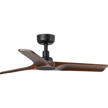 FARO 33806WT - Plafondventilator HEYWOOD S hout/zwart Ø 90 cm Wi-Fi Tuya + afstandsbediening