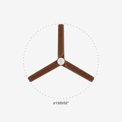 FARO 33809-1TW - Ventilateur LED dimmable HEYWOOD LED/10W/230V 2700/3000/4000K Ø 132 cm + télécommande