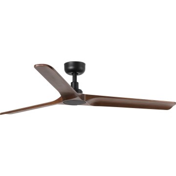 FARO 33809WT - Ventilateur de plafond HEYWOOD L bois/noir d. 132 cm Wi-Fi Tuya + Télécommande