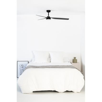 FARO 33815WT-21 - LED dimbare plafondventilator PUNT M LED/18W/230V 2700/3000/4000K zwart Ø 132 cm Wi-Fi Tuya + afstandsbediening